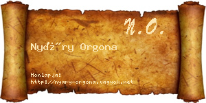 Nyáry Orgona névjegykártya